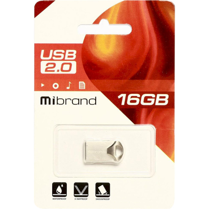 Флешка MIBRAND Hawk 16GB USB2.0 Silver (MI2.0/HA16M1S)
