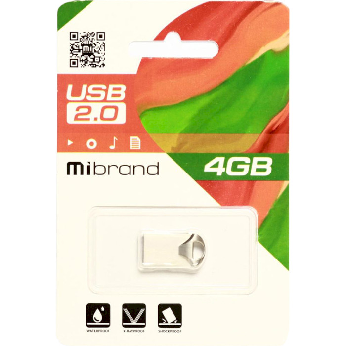 Флешка MIBRAND Hawk 4GB USB2.0 Silver (MI2.0/HA4M1S)
