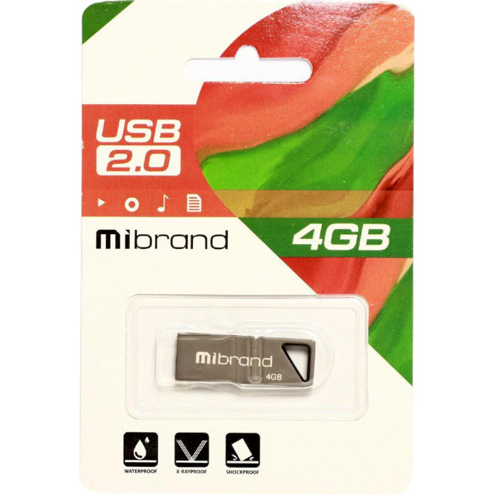 Флэшка MIBRAND Stingray 4GB USB2.0 Gray (MI2.0/ST4U5G)