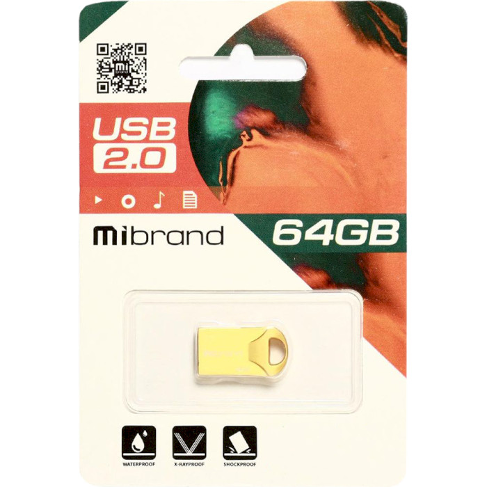 Флэшка MIBRAND Hawk 64GB USB2.0 Gold (MI2.0/HA64M1G)