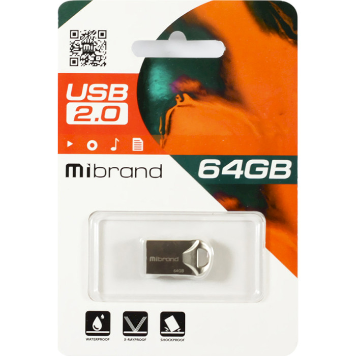 Флешка MIBRAND Hawk 64GB USB2.0 Silver (MI2.0/HA64M1S)
