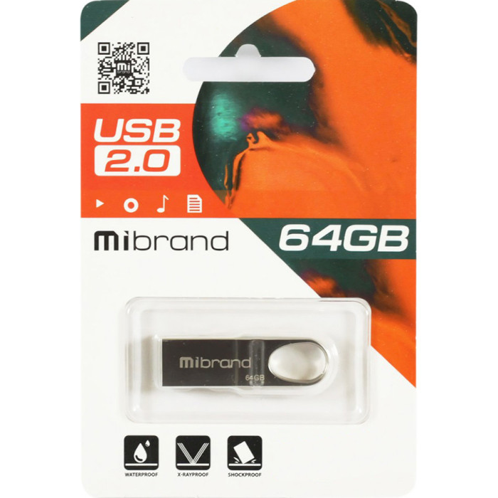 Флешка MIBRAND Irbis 64GB Silver (MI2.0/IR64U3S)
