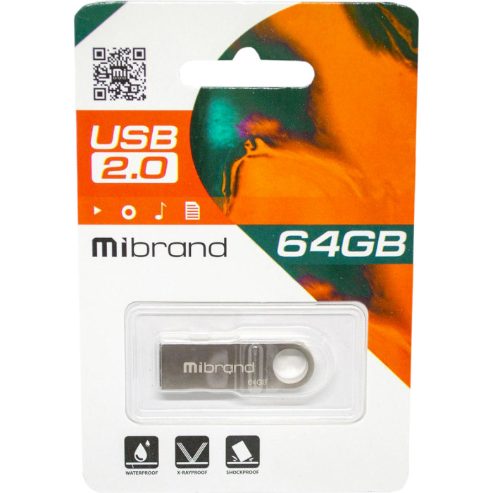 Флэшка MIBRAND Puma 64GB USB2.0 Silver (MI2.0/PU64U1S)