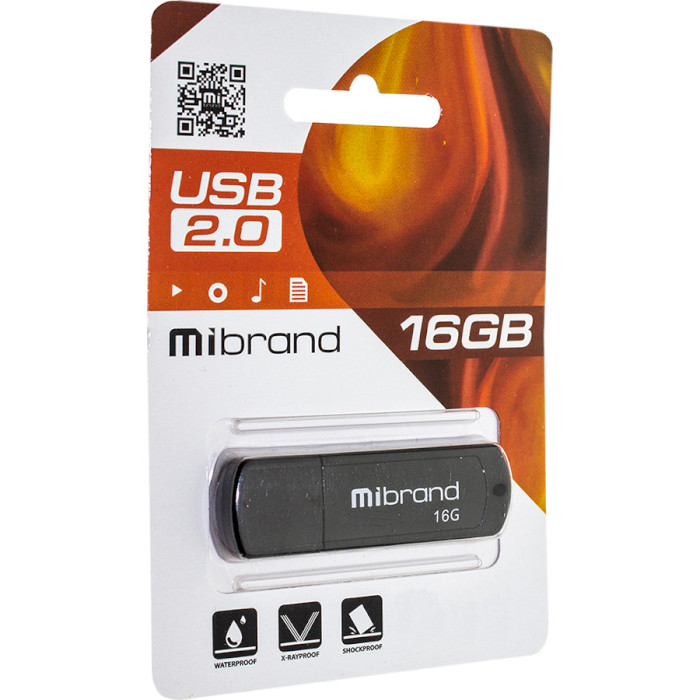 Флэшка MIBRAND Grizzly 8GB USB2.0 Black (MI2.0/GR8P3B)