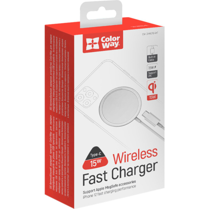 Бездротовий зарядний пристрій COLORWAY MagSafe Charger White (CW-CHW27Q-WT)
