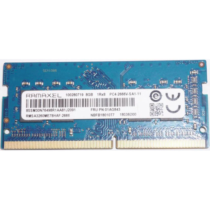 Модуль пам'яті RAMAXEL SO-DIMM DDR4 2666MHz 8GB (RMSA3260ME78HAF-2666)