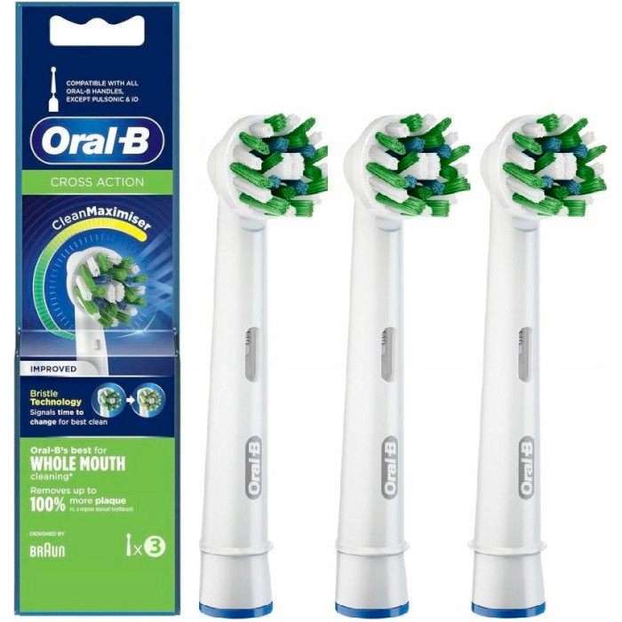 Насадка для зубної щітки BRAUN ORAL-B Cross Action CleanMaximiser EB50RB 3шт
