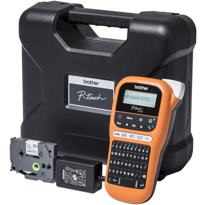 Принтер наліпок BROTHER P-Touch PT-E110VP + 10 додаткових касет з стрічками