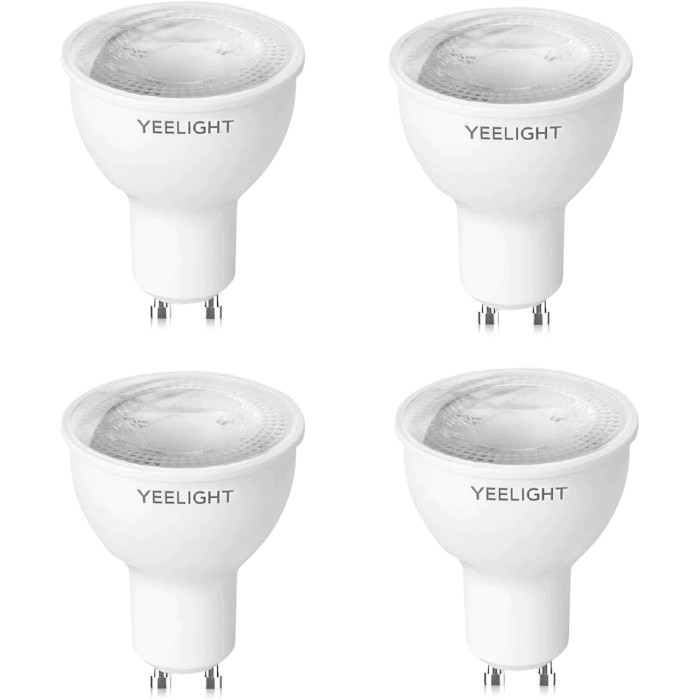 Розумна лампа YEELIGHT Smart Bulb D1 Dimmable White GU10 4.8W 2700K 4шт (YLDP004-4)