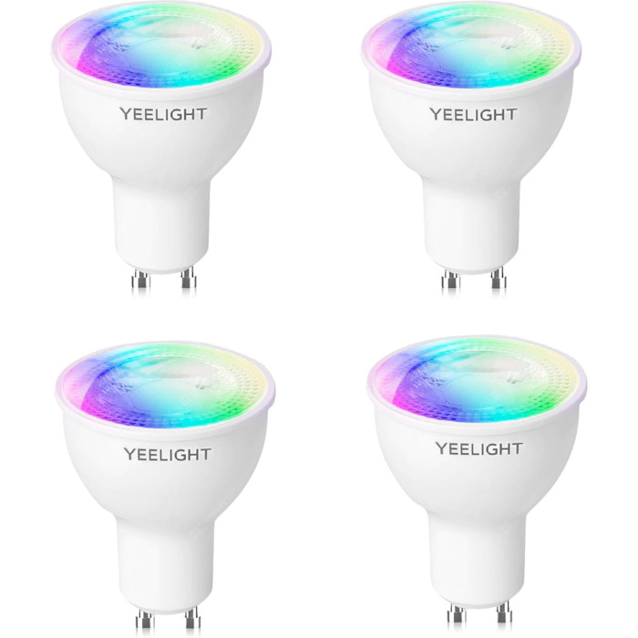 Умная лампа YEELIGHT Smart Bulb D1 Multicolor GU10 4.5W 2700-6500K 4шт (YLDP004-A-4)