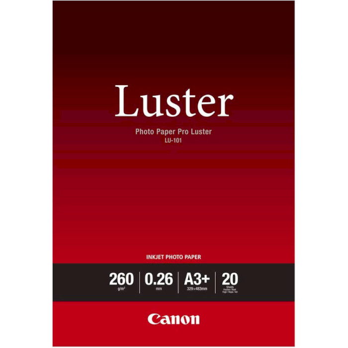 Фотопапір CANON Photo Paper Pro Luster LU-101 A3+ 260г/м² 20л (6211B008)
