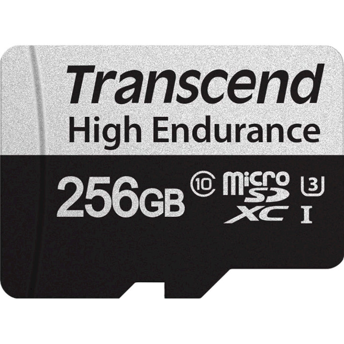 Карта пам'яті TRANSCEND microSDXC High Endurance 256GB UHS-I U3 Class 10 + SD-adapter (TS256GUSD350V)
