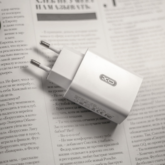 Зарядний пристрій XO L36 1xUSB-A, QC3.0, 18W White w/Type-C cable (00000011480)