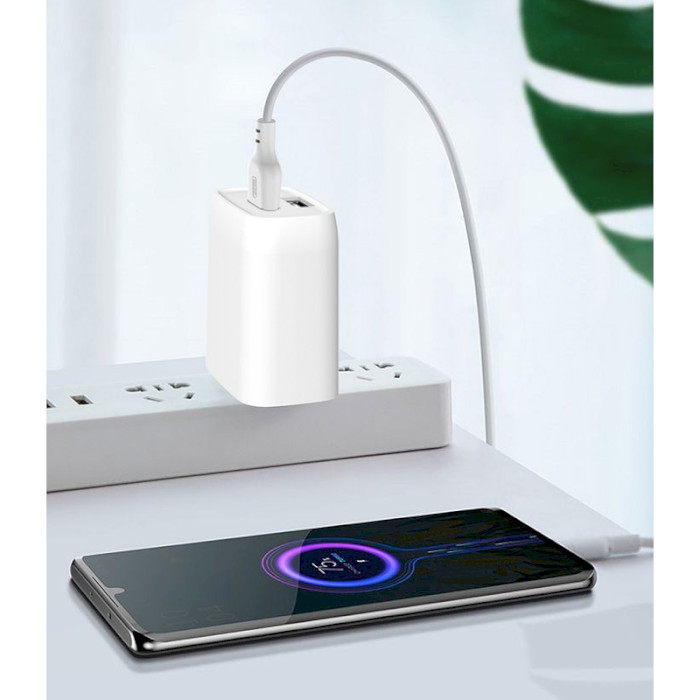 Зарядний пристрій XO L57 2xUSB-A, 2.4A White w/Micro-USB cable (00000014102)