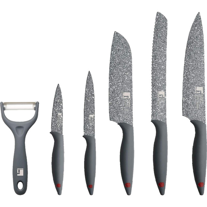 Набор кухонных ножей BERGNER Grafito 6пр (BG-39325-GY)