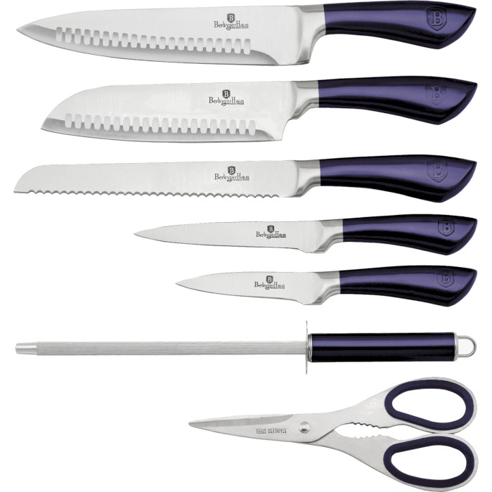 Набор кухонных ножей на подставке BERLINGER HAUS Purple Eclipse 8пр (BH-2670)