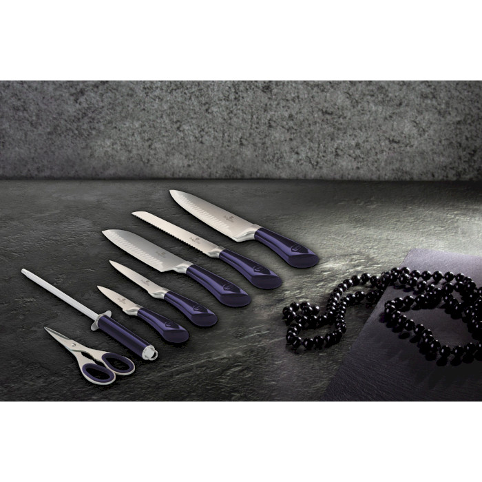 Набор кухонных ножей на подставке BERLINGER HAUS Purple Eclipse 8пр (BH-2670)