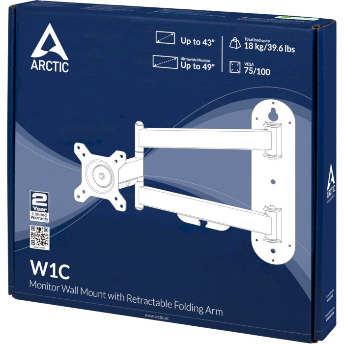 Кріплення настінне для ТВ ARCTIC W1C 49" Black (AEMNT00058A)