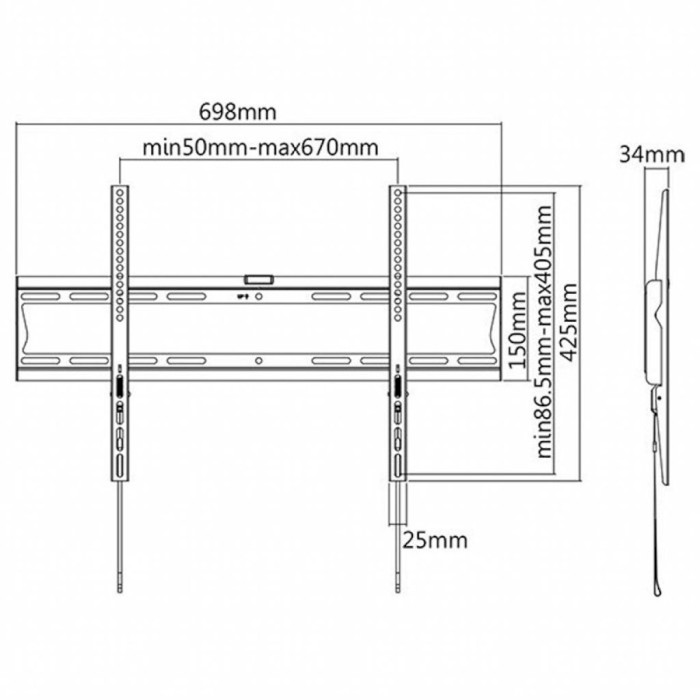 Кріплення настінне для ТВ ITECH PLB-60 37"-70" Black