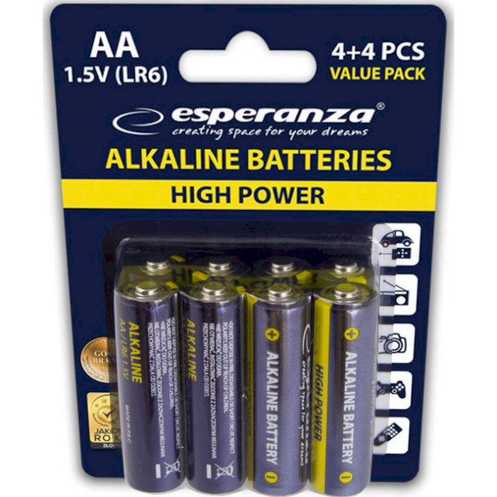 Батарейка ESPERANZA High Power AA 8шт/уп (EZB103)