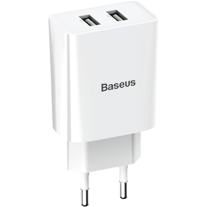 Зарядний пристрій BASEUS Speed Mini Dual U Travel Charger 10.5W White (CCFS-R02)