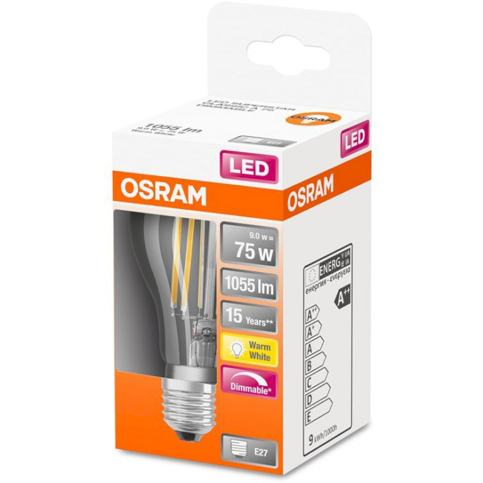 Лампочка LED OSRAM Parathom A75 E27 9W 2700K 220V (4058075436886)