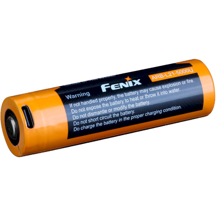Акумулятор FENIX Li-Ion 21700 5000mAh 3.6V, micro-USB заряджання (ARB-L21-5000U)