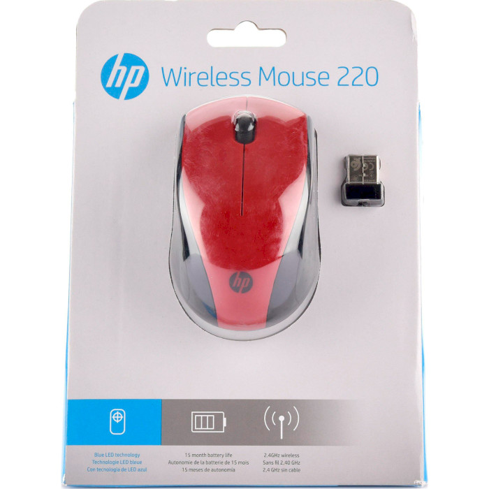 Мышь HP 220 Sunset Red (7KX10AA)