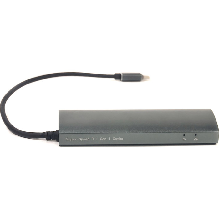 Порт-репликатор POWERPLANT USB-C to 1xUSB-C, 2xUSB3.0, RJ-45 (CA910557)