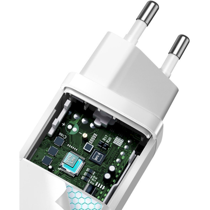 Зарядний пристрій BASEUS GaN2 Lite Quick Charger C+U 65W White (CCGAN2L-B02)