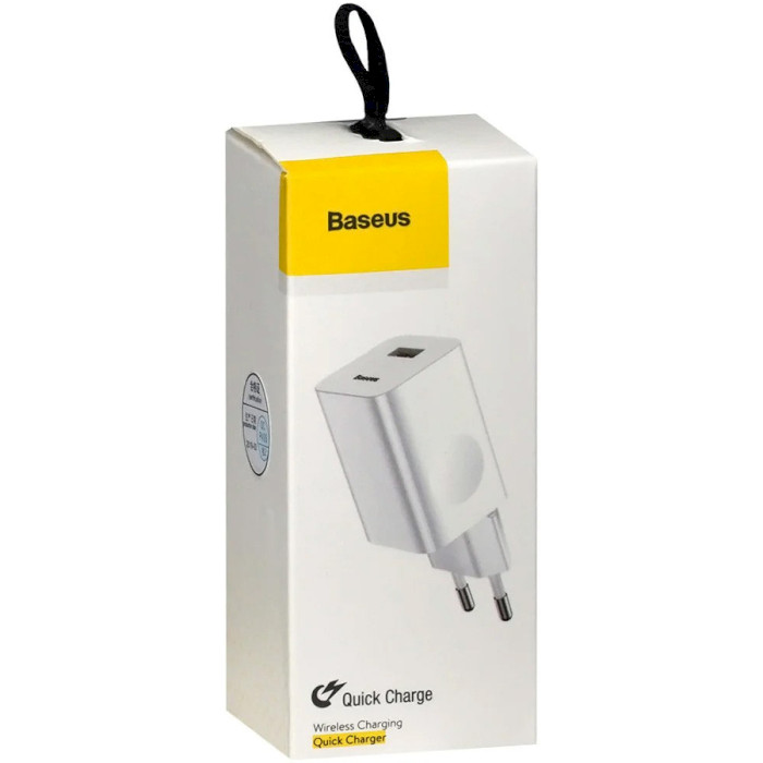 Зарядное устройство BASEUS Wireless Wall Charger 1xUSB-A 12V/2A QC3.0 White (CCALL-BX02)