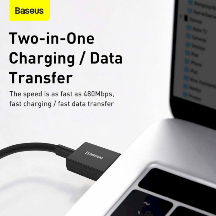 Кабель BASEUS Superior Series Fast Charging Data Cable USB to iP 2.4A 1м Black (CALYS-A01)
