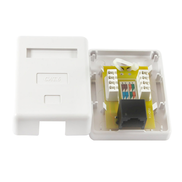 Розетка накладная RITAR RJ-45 Cat.6 UTP White (STR-8P8CRJ45/C6-1)