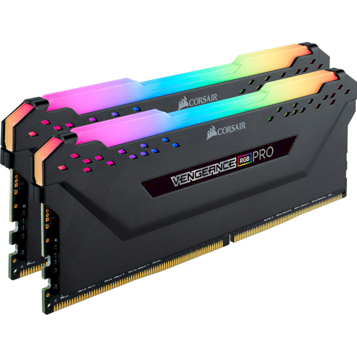 Модуль пам'яті CORSAIR Vengeance RGB Pro Black DDR4 3200MHz 16GB Kit 2x8GB (CMW16GX4M2C3200C16)