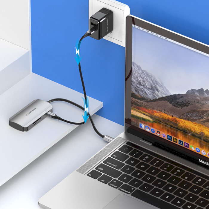 Порт-реплікатор VENTION 6-in-1 USB-C to USB3.0x3/SD/TF/PD (TNHHB)