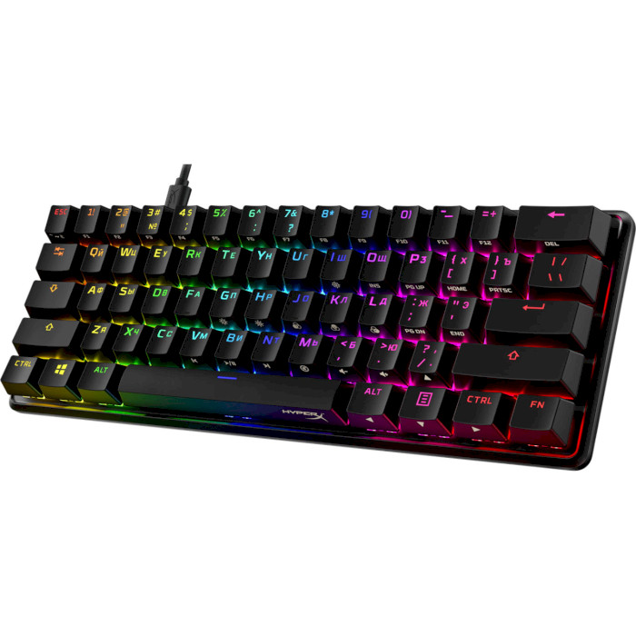 Клавиатура HYPERX Alloy Origins 60 Red RGB RU Black (4P5N0AA)