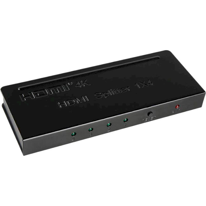 HDMI сплітер 1 to 4 POWERPLANT HDMI 1x4 V1.4, 4K (CA911509)