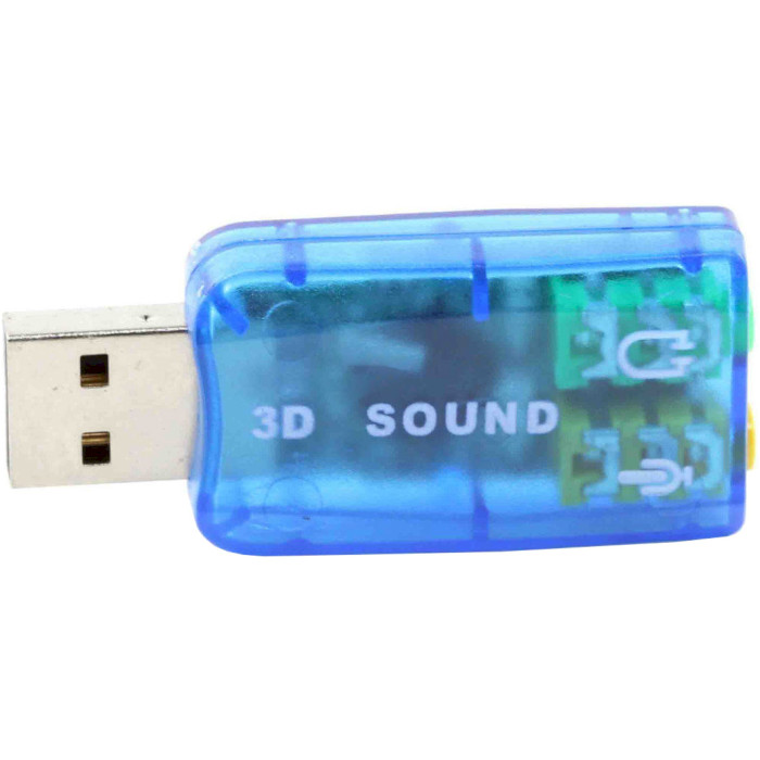 Зовнішня звукова карта DYNAMODE 3D Sound 5.1 USB2.0 Blue