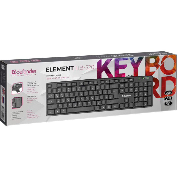 Клавиатура DEFENDER Element HB-520 Black (45520)