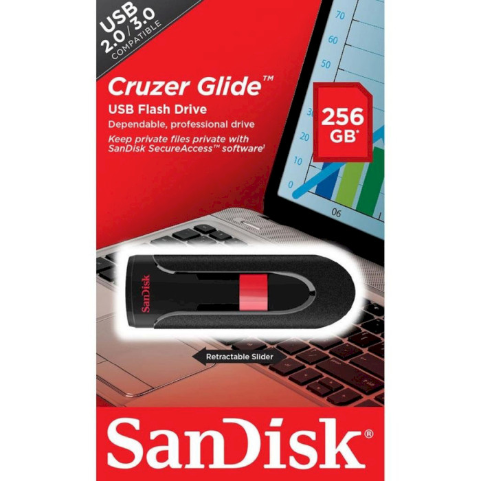Флэшка SANDISK Cruzer Glide 256GB (SDCZ60-256G-B35)