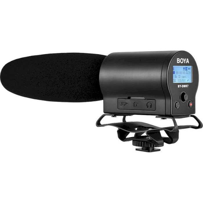Мікрофон накамерний BOYA BY-DMR7 Shotgun Microphone with Integrated Flash Recorder