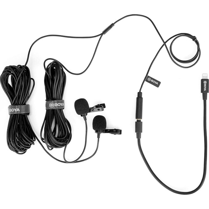 Микрофон-петличка BOYA BY-M2D Digital Dual Lavalier Microphones for iOS devices