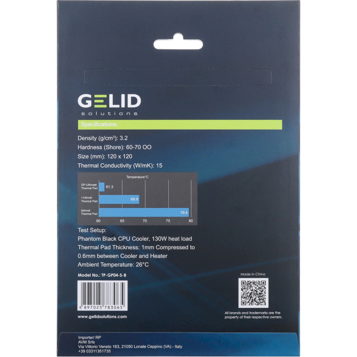 Термопрокладка GELID SOLUTIONS GP-Ultimate Thermal Pad 120x120x2.0mm (TP-GP04-S-D)