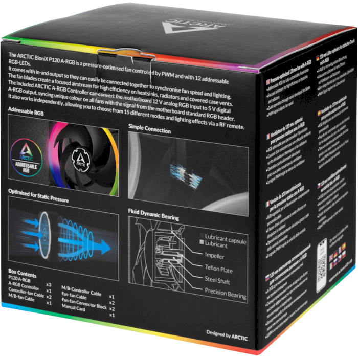 Комплект вентиляторов ARCTIC BioniX P120 A-RGB 3-Pack (ACFAN00156A)
