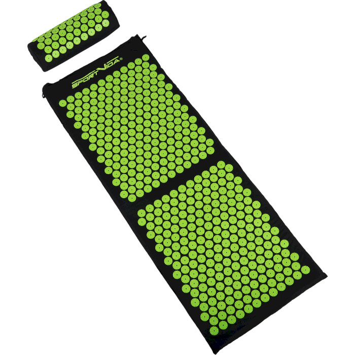 Акупунктурний килимок (аплікатор Кузнєцова) з валиком SPORTVIDA 130x50cm Black/Green (SV-HK0353)