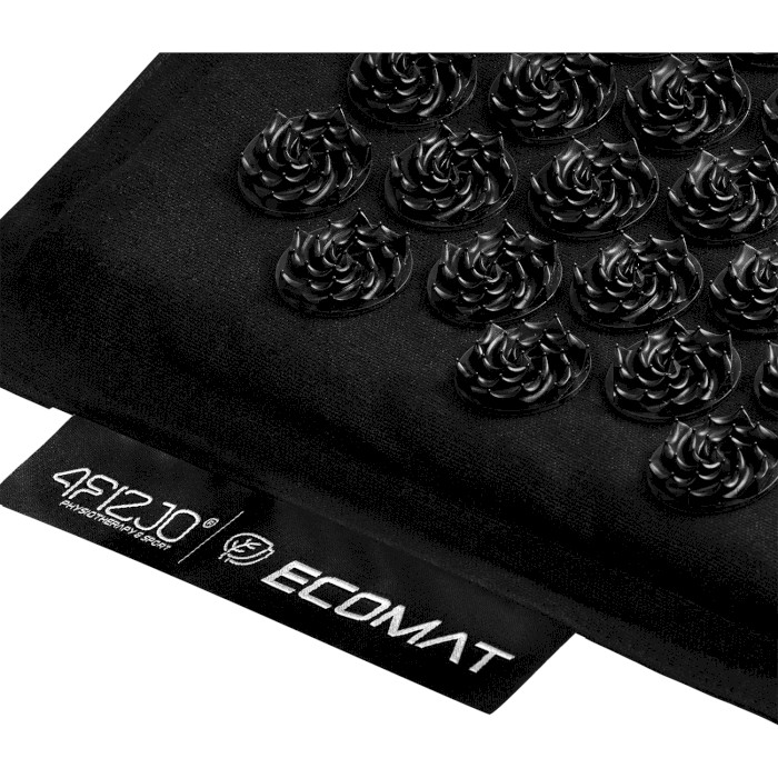 Акупунктурний килимок (аплікатор Кузнєцова) з подушкою 4FIZJO Eco Mat 68x42cm Black (4FJ0208)