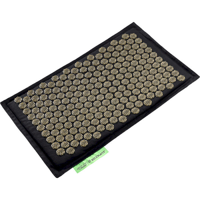 Акупунктурний килимок (аплікатор Кузнєцова) з подушкою 4FIZJO Eco Mat 68x42cm Black/Gold (4FJ0179)