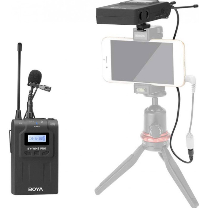 Мікрофонна система BOYA BY-WM8 Pro-K1 UHF Dual-Channel Wireless Lavalier System
