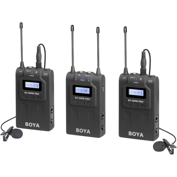 Мікрофонна система BOYA BY-WM8 Pro-K2 UHF Dual-Channel Wireless Lavalier System