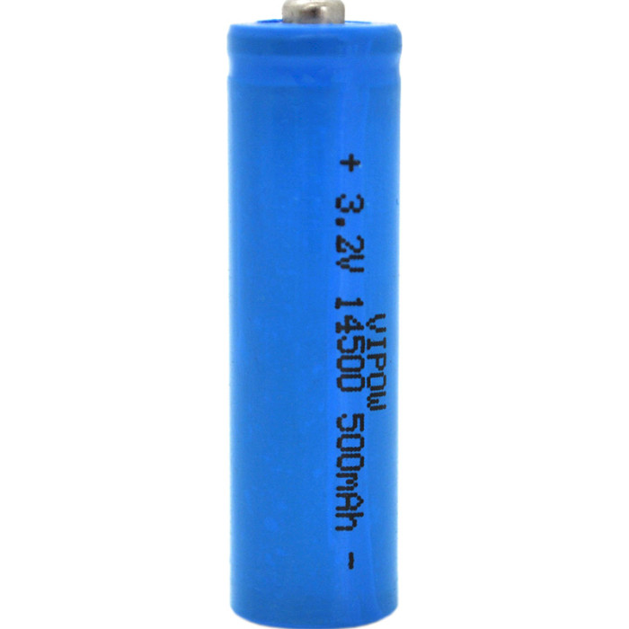 Акумулятор VIPOW LiFePO4 14500 500mAh 3.2V TipTop (IFR14500-500MAHTT)